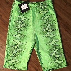 Snake print cycling shorts